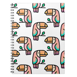Caderno Espiral presente de animal de passarinho tucano tropical f