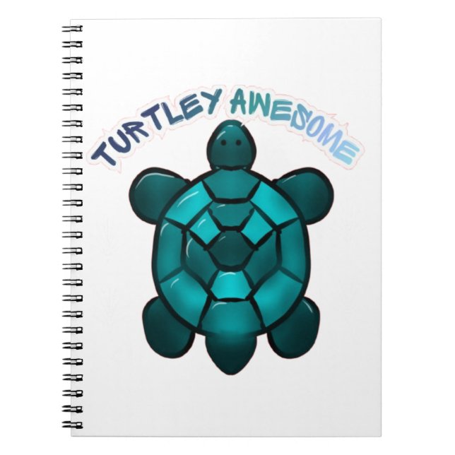 Caderno Espiral Presente de Animal Engraçado Tartaruga Fofa Piada (Frente)