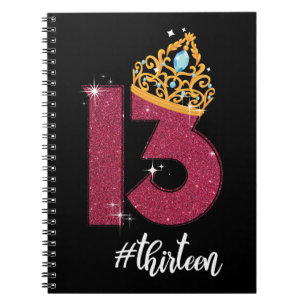 Caderno Espiral Presente de aniversário de 13 anos de 13 oficial