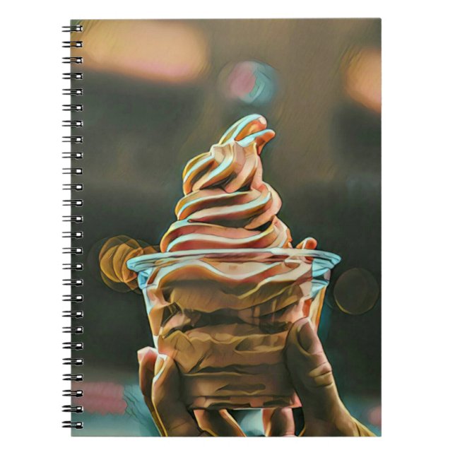 Caderno Espiral Presente de aniversário de sorvete (Frente)