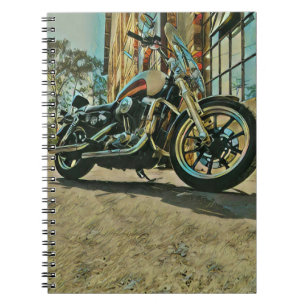 Caderno Espiral presente de aniversário do motociclista vintage