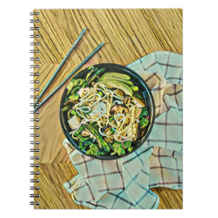 Caderno Espiral presente de aniversário do Ramen