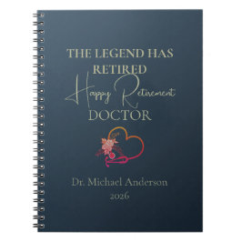 Caderno Espiral Presente de Aposentadoria de Médico O Legenda se A
