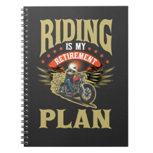 Caderno Espiral Presente de aposentadoria de motocicleta para o ve