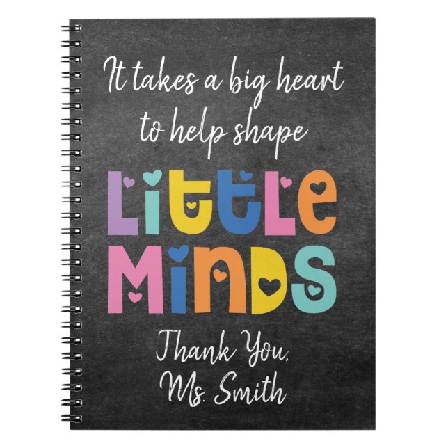 Caderno Espiral Presente de Apreciação do Professor | Estilo do qu (Frente)