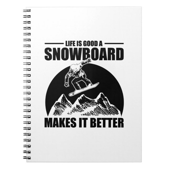 Caderno Espiral Presente de Apres-ski | Snowboard Snowboarder Wint (Frente)