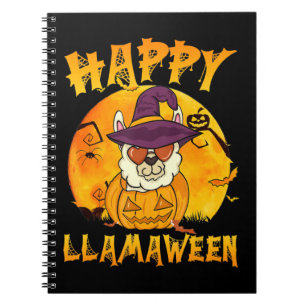 Caderno Espiral Presente de aranha   Aranha-Bruxa de Llama Feliz