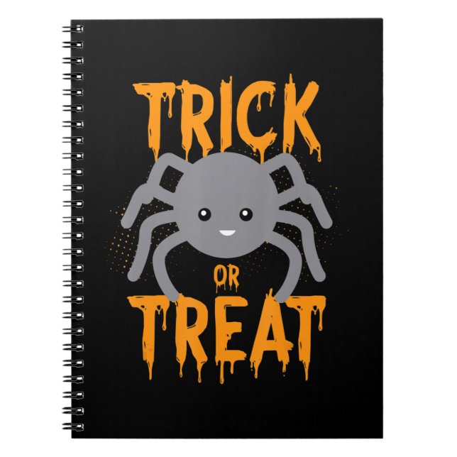 Caderno Espiral Presente de aranha | Aranha - Truque Ou Tratar - H (Frente)