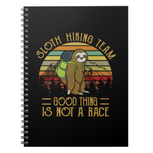 Caderno Espiral Presente de Camper   Sloth Hiking Team Good Thing 