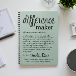 Caderno Espiral Presente de Definição de Criador de Diferença Pers