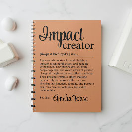 Caderno Espiral Presente de Definição de Criador de Impacto Person