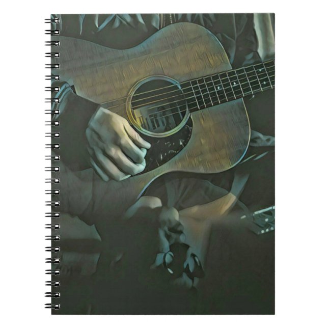 Caderno Espiral presente de dia de guitarra nacional (Frente)