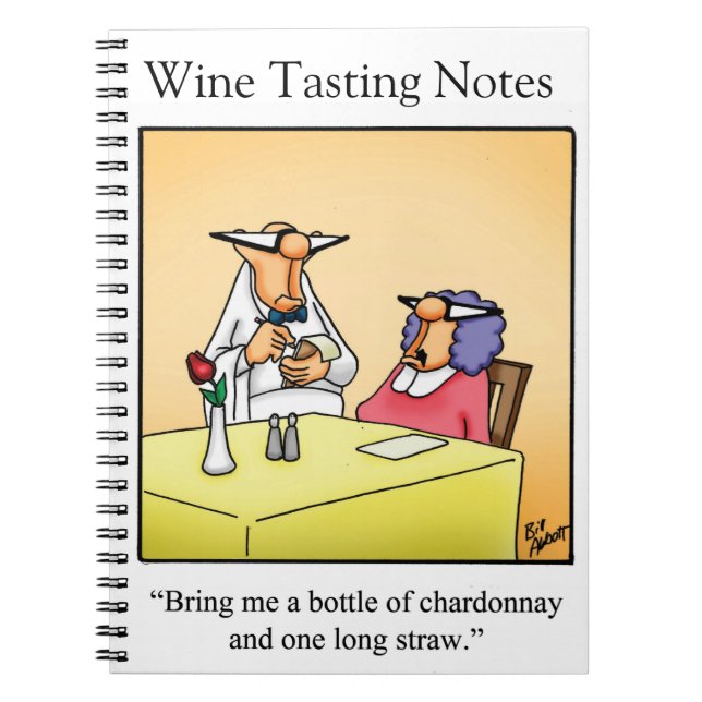 Caderno Espiral Presente de Diário de vinho engraçado (Frente)