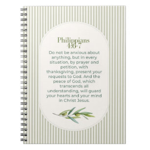 Caderno Espiral Presente de Encorajamento Cristão Filipenses 4:6–7