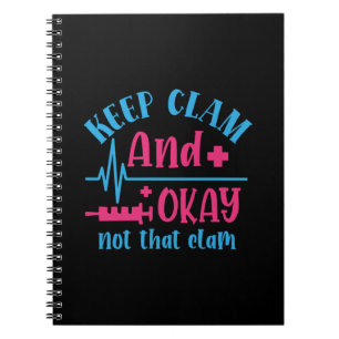 Caderno Espiral Presente de Enfermeira   Fique Calmo E Ok, Não Aqu