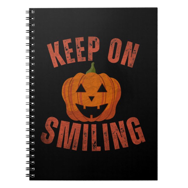CADERNO ESPIRAL PRESENTE DE HALLOWEEN CONTINUE SORRINDO (Frente)