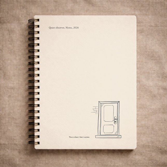 Caderno Espiral Presente de Introvertido Solidão Silenciosa Porta  (Criador carregado)
