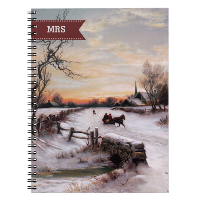 Caderno Espiral Presente de Natal de Belas Artes Personalizadas Mo (Frente)