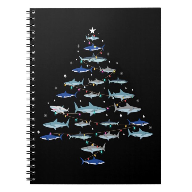Caderno Espiral Presente de Natal para o Feriado de Pesca em Árvor (Frente)