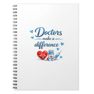 Caderno Espiral Presente de Notebook com o Design 'Médicos Fazem a