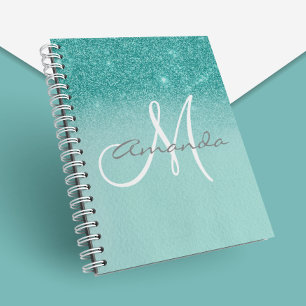 Caderno Espiral Presente de Ombre Personalizado do Monograma
