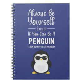 Caderno Espiral Presente de Pinguim Fofo Animal Cartoon Pássaro En