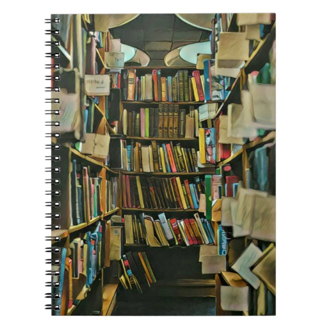 Caderno Espiral Presente de vindima para amantes de livros (Frente)