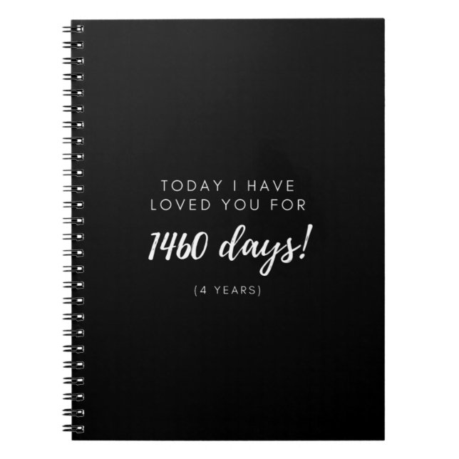 Caderno Espiral Presente do 4º aniversário para Namorado Namorada (Frente)