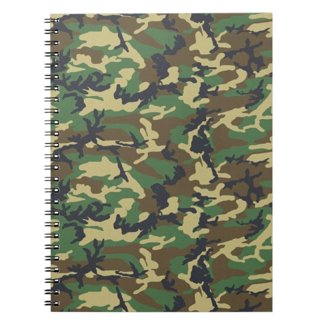 Caderno Espiral Presente do Camo Latido de Árvore Verde para Pai (Frente)