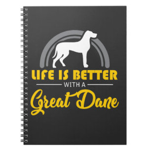 Caderno Espiral Presente do cão de great dane - amor do animal do