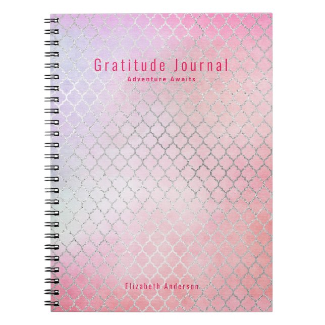 Caderno Espiral Presente do ORÇAMENTO de Diário de GRATITUDE Perso (Frente)