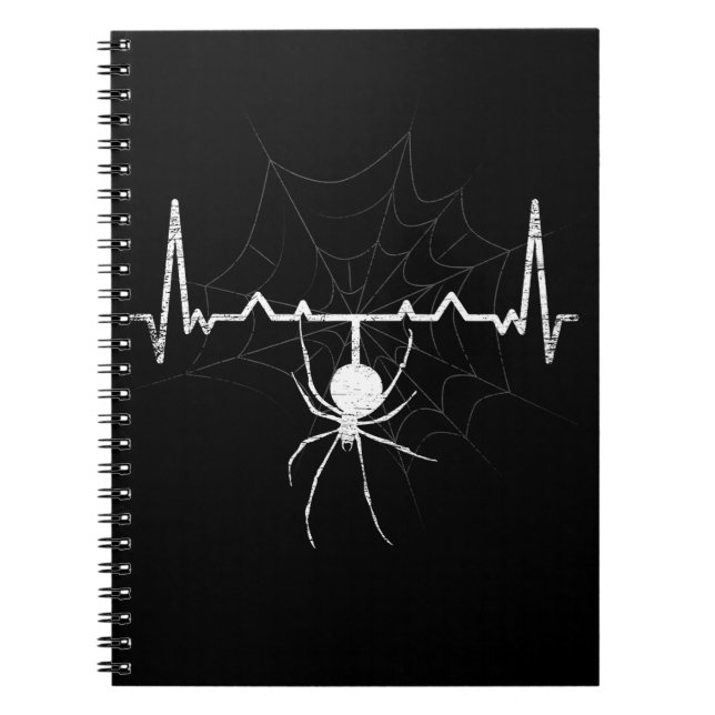 Caderno Espiral Presente do Spider Web Heartbeat Cobweb Spider (Frente)