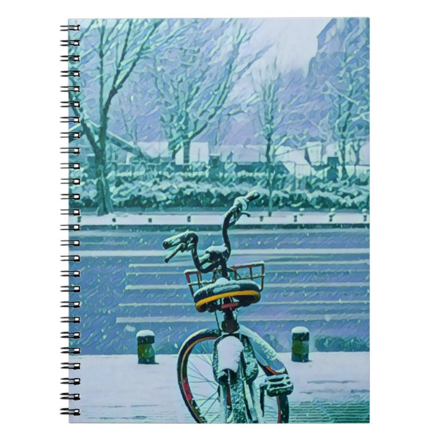 Caderno Espiral Presente do touro de bicicleta (Frente)
