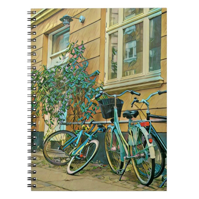 Caderno Espiral Presente do touro de bicicleta | Pintura de ciclis (Frente)