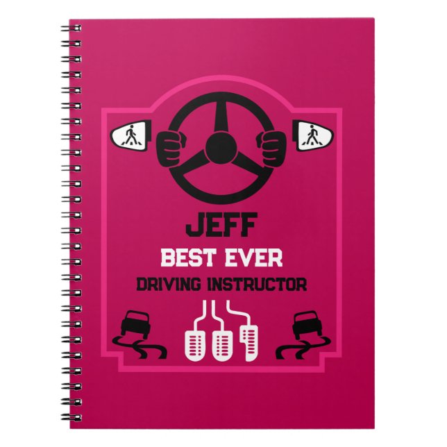 Caderno Espiral Presente Engraçado para Instrutor de Condução (Frente)