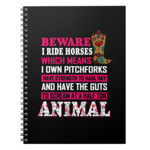 Caderno Espiral Presente Equestre   Cuidado Com Cavalos De Corrida