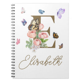 Caderno Espiral Presente Inicial Personalizado do Notebook Butterf