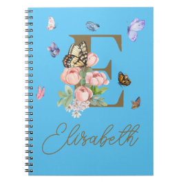 Caderno Espiral Presente Inicial Personalizado do Notebook Butterf