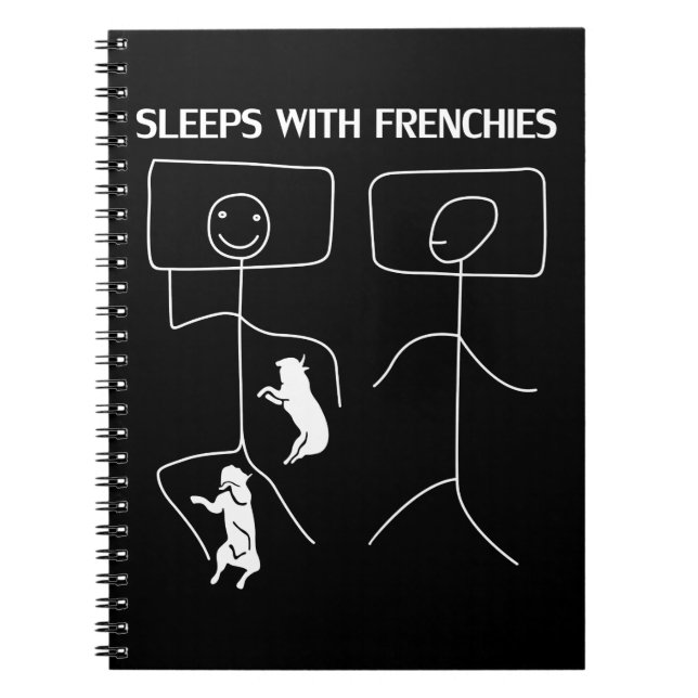 Caderno Espiral Presente no cão | Dorme Com Francês (Frente)