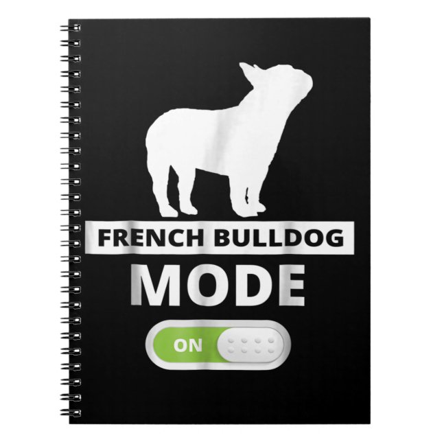 Caderno Espiral Presente no cão | Modo Bulldog Francês (Frente)