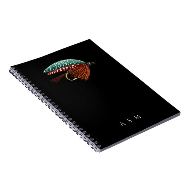 Caderno Espiral Presente para Amante de Pesca com Isca Pesca com M (Lado Direito)