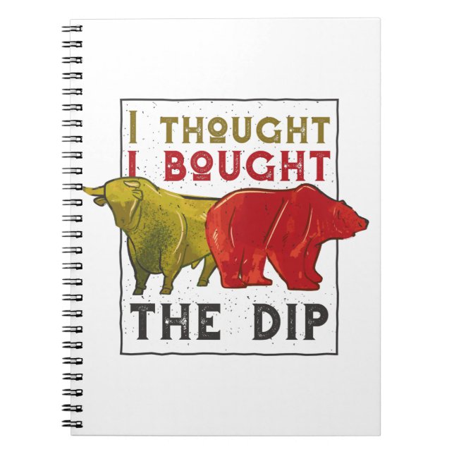 Caderno Espiral Presente para Day Traders - Citação de Touro e Urs (Frente)