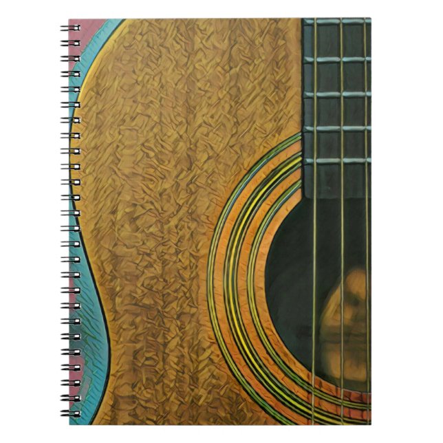Caderno Espiral Presente para guitarrista músico (Frente)
