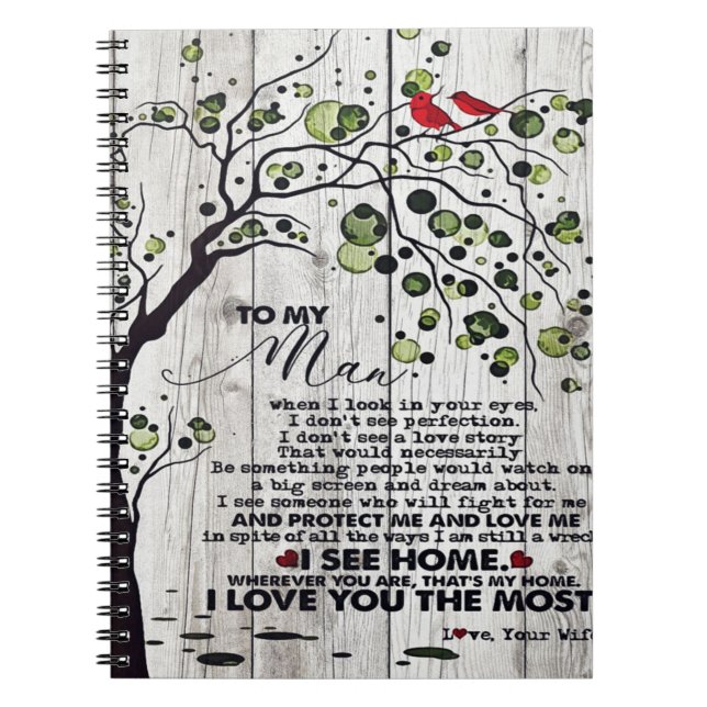 Caderno Espiral Presente Para Marido | Letra Amável Do Meu Marido (Frente)