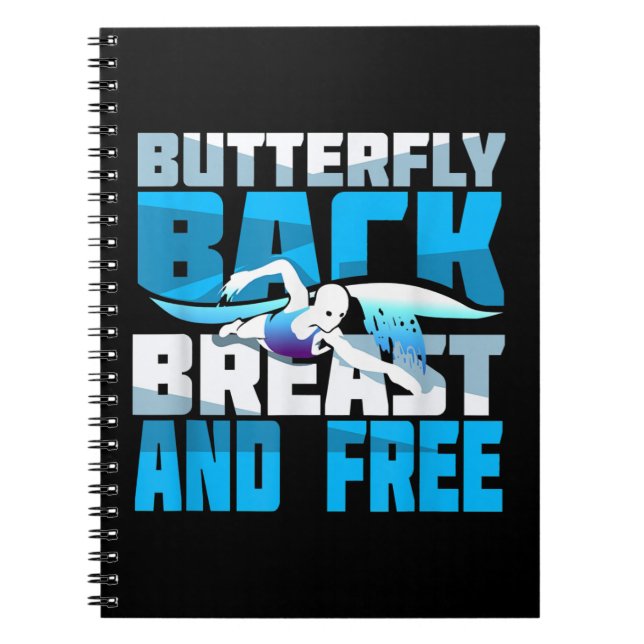 Caderno Espiral Presente para nadar para nadador (Frente)