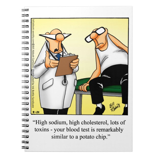 Caderno Espiral Presente para notebook de humor médico (Frente)