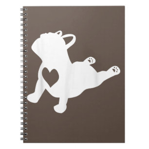 Caderno Espiral Presente para o Bulldog Yoga Pose Love Heart Worko