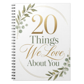 Caderno Espiral Presente Personalizado 20 Coisas que Amamos em Voc