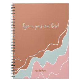 Caderno Espiral presente personalizado boêmico moderno personaliza