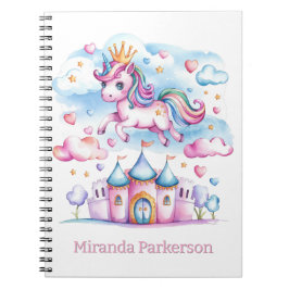 Caderno Espiral Presente Personalizado Da Rapariga Mágica Do Unicó